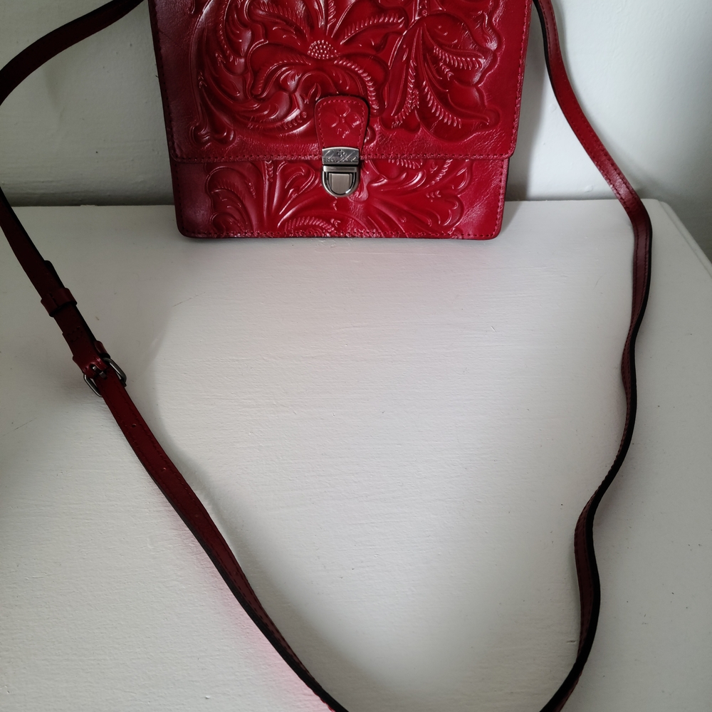 Patricia Nash Red Embossed Crossbody Bag